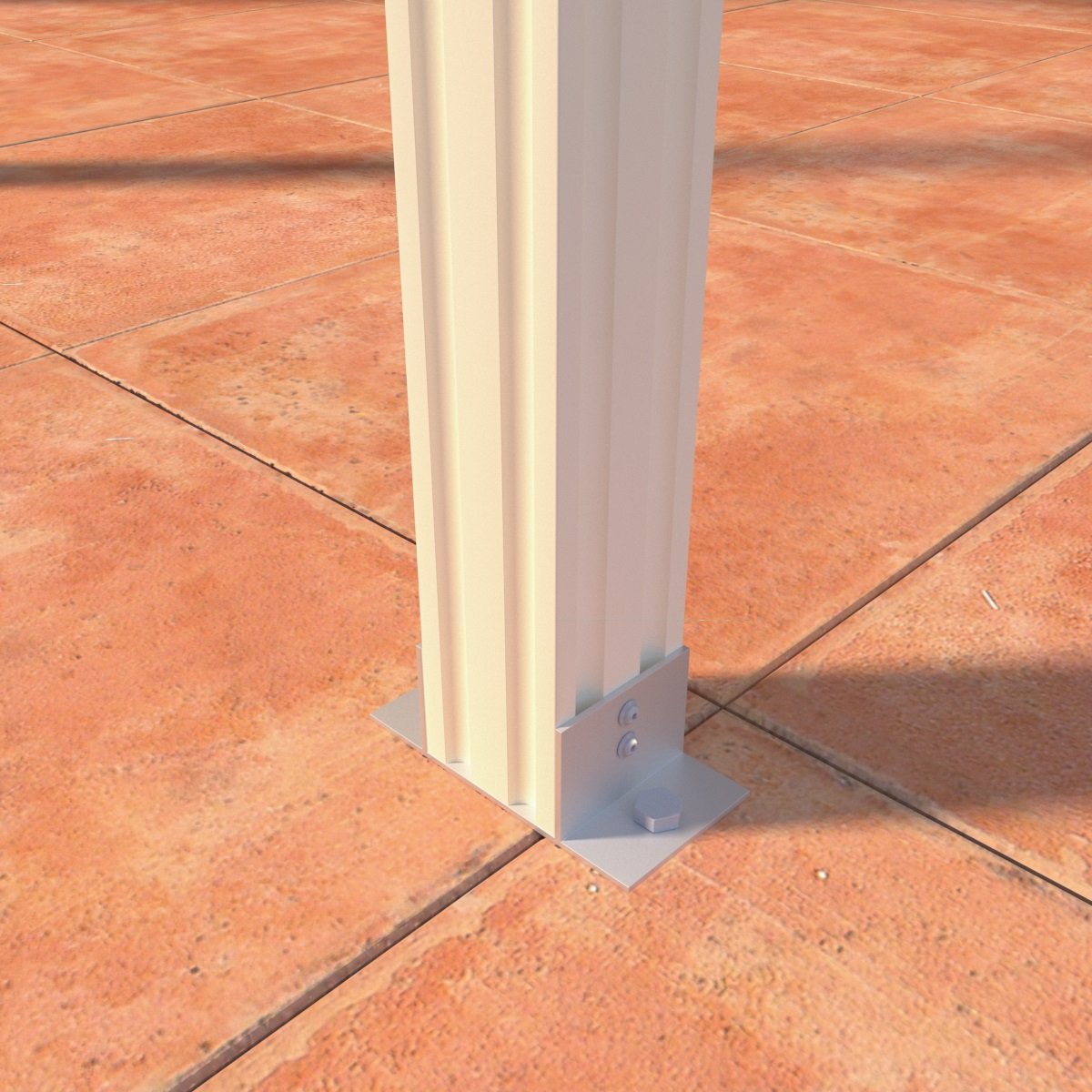 12 ft. Deep x 26 ft. Wide Attached Aluminum Patio Cover -5 Posts - (20lb Low/Medium Snow Area)