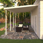 08 ft. Deep x 20 ft. Wide Ivory Attached Aluminum Patio Cover -4 Posts - (30lb Medium/High Snow Area)