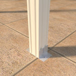 10 ft. Deep x 16 ft. Wide Ivory Attached Aluminum Patio Cover -3 Posts - (10lb Low Snow Area)
