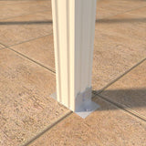 08 ft. Deep x 18 ft. Wide Ivory Attached Aluminum Patio Cover -3 Posts - (10lb Low Snow Area)