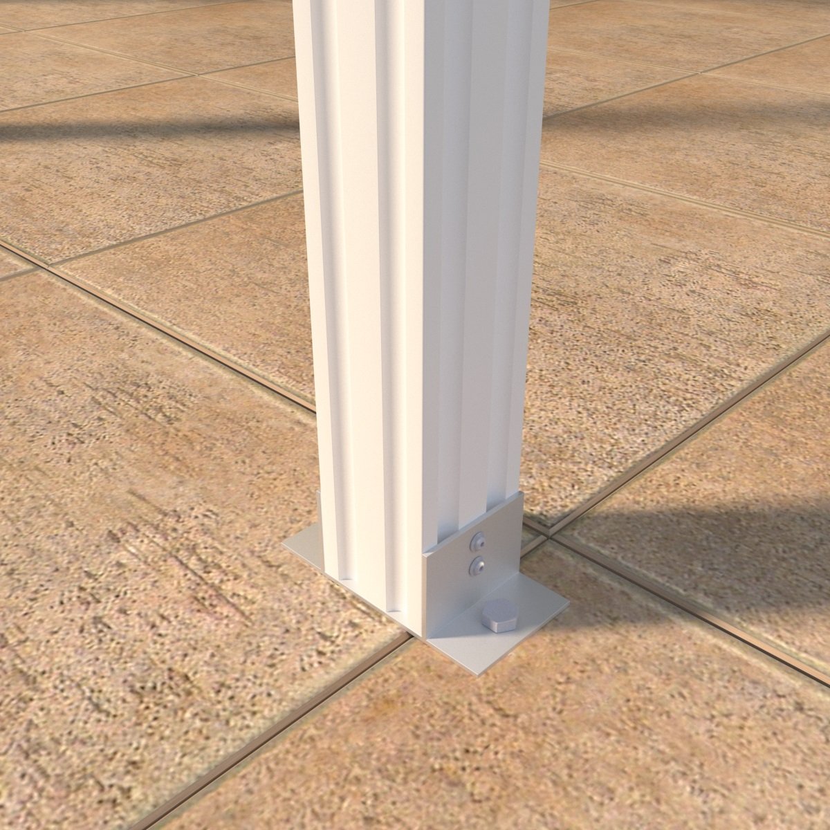 09 ft. Deep x 16 ft. Wide White Attached Aluminum Patio Cover -3 Posts - (10lb Low Snow Area)