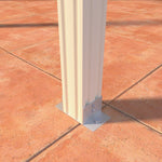 08 ft. Deep x 24 ft. Wide Ivory Attached Aluminum Patio Cover -4 Posts - (20lb Low/Medium Snow Area)