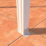 08 ft. Deep x 24 ft. Wide White Attached Aluminum Patio Cover -3 Posts - (10lb Low Snow Area)