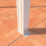 12 ft. Deep x 16 ft. Wide White Attached Aluminum Patio Cover -3 Posts - (10lb Low Snow Area)