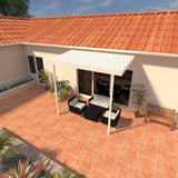 08 ft. Deep x 12 ft. Wide Ivory Attached Aluminum Patio Cover -2 Posts - (10lb Low Snow Area)