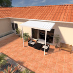 08 ft. Deep x 12 ft. Wide White Attached Aluminum Patio Cover -2 Posts - (10lb Low Snow Area)