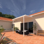 10 ft. Deep x 12 ft. Wide White Attached Aluminum Patio Cover -2 Posts - (20lb Low/Medium Snow Area)