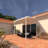 10 ft. Deep x 12 ft. Wide White Attached Aluminum Patio Cover -2 Posts - (20lb Low/Medium Snow Area)