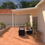 08 ft. Deep x 14 ft. Wide Ivory Attached Aluminum Patio Cover -3 Posts - (30lb Medium/High Snow Area)