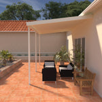 09 ft. Deep x 12 ft. Wide Ivory Attached Aluminum Patio Cover -3 Posts - (10lb Low Snow Area)