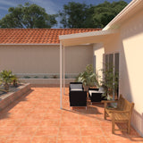 12 ft. Deep x 12 ft. Wide Ivory Attached Aluminum Patio Cover -2 Posts - (10lb Low Snow Area)