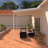 08 ft. Deep x 14 ft. Wide White Attached Aluminum Patio Cover -3 Posts - (30lb Medium/High Snow Area)