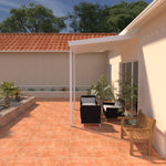 08 ft. Deep x 14 ft. Wide White Attached Aluminum Patio Cover -2 Posts - (10lb Low Snow Area)
