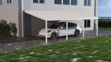 10 ft. Deep x 28 ft. Wide Ivory Attached Aluminum Carport -4 Posts - (10lb Low Snow Area)