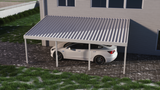 10 ft. Deep x 20 ft. Wide Ivory Attached Aluminum Carport -4 Posts - (30lb Medium/High Snow Area)