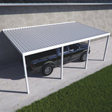 10 ft. Deep x 26 ft. Wide White Attached Aluminum Carport -4 Posts - (20lb Low/Medium Snow Area)