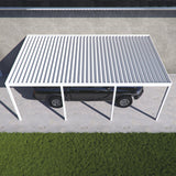 10 ft. Deep x 28 ft. Wide White Attached Aluminum Carport -4 Posts - (10lb Low Snow Area)