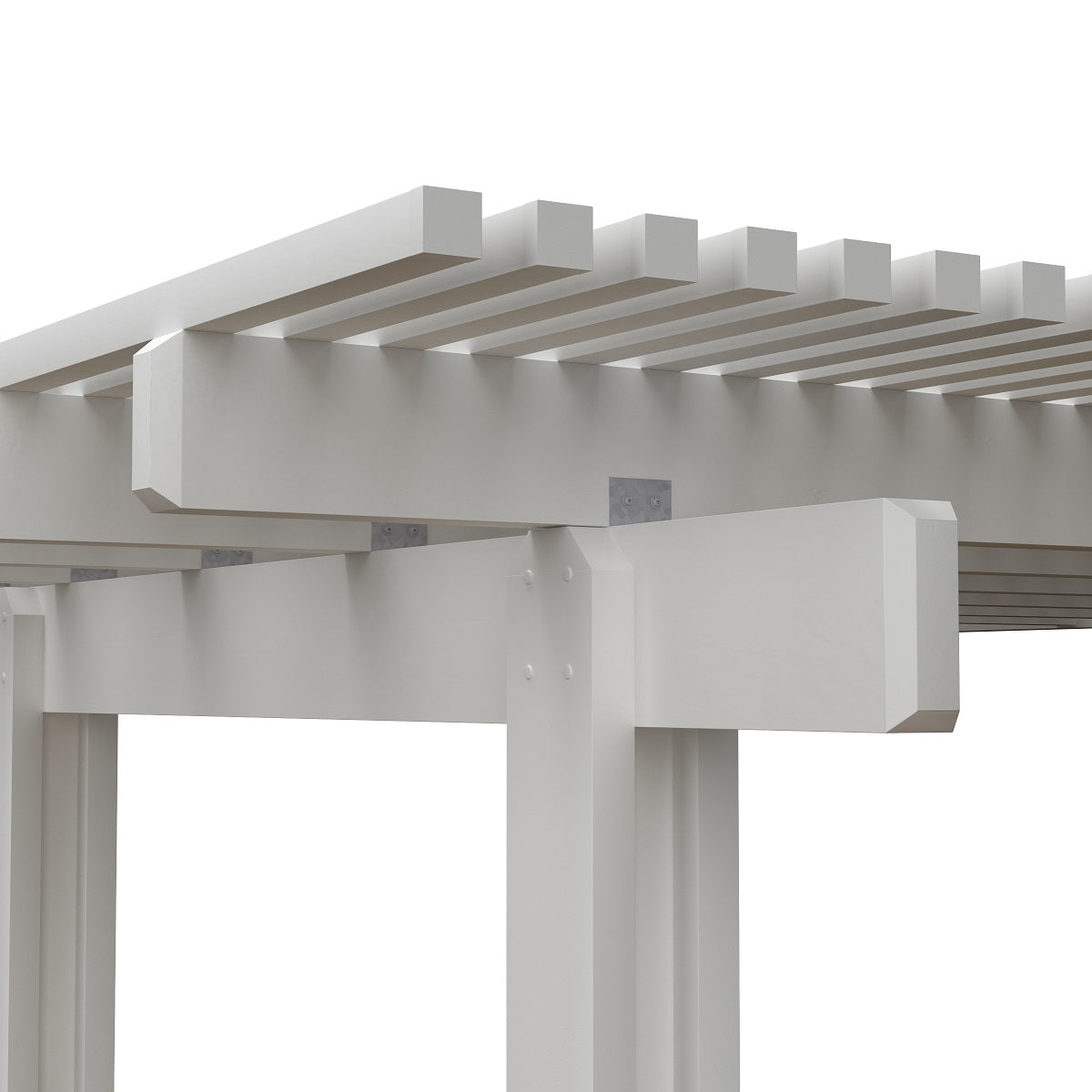 08 ft. Deep x 08 ft. Wide White Attached Aluminum Pergola -2 Posts - (10lb Low Snow Area) (Copy)
