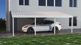 10 ft. Deep x 20 ft. Wide Ivory Attached Aluminum Carport -4 Posts - (20lb Low/Medium Snow Area)