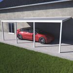 10 ft. Deep x 18 ft. Wide Ivory Attached Aluminum Carport - 4 Posts - (30lb Medium/High Snow Area)