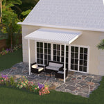 12 ft. Deep x 12 ft. Wide White Attached Aluminum Patio Cover -2 Posts - (20lb Low/Medium Snow Area)