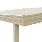 08 ft. Deep x 18 ft. Wide Ivory Attached Aluminum Patio Cover -4 Posts - (30lb Medium/High Snow Area)