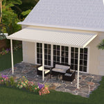 10 ft. Deep x 16 ft. Wide Ivory Attached Aluminum Patio Cover -3 Posts - (20lb Low/Medium Snow Area)