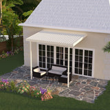 12 ft. Deep x 12 ft. Wide Ivory Attached Aluminum Patio Cover -2 Posts - (10lb Low Snow Area)
