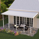 14 ft. Deep x 34 ft. Wide White Attached Aluminum Patio Cover -5 Posts - (10lb Low Snow Area)