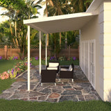 12 ft. Deep x 16 ft. Wide Ivory Attached Aluminum Patio Cover -3 Posts - (10lb Low Snow Area)