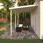 08 ft. Deep x 16 ft. Wide Ivory Attached Aluminum Patio Cover -3 Posts - (30lb Medium/High Snow Area)
