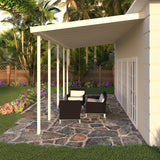 12 ft. Deep x 20 ft. Wide Ivory Attached Aluminum Patio Cover -4 Posts - (10lb Low Snow Area)