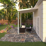 08 ft. Deep x 12 ft. Wide Ivory Attached Aluminum Patio Cover -2 Posts - (10lb Low Snow Area)