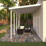 08 ft. Deep x 26 ft. Wide White Attached Aluminum Patio Cover -5 Posts - (30lb Medium/High Snow Area)