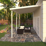 12 ft. Deep x 14 ft. Wide Ivory Attached Aluminum Patio Cover -3 Posts - (20lb Low/Medium Snow Area)