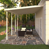 10 ft. Deep x 28 ft. Wide Ivory Attached Aluminum Patio Cover -4 Posts - (10lb Low Snow Area)