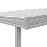 12 ft. Deep x 14 ft. Wide White Attached Aluminum Patio Cover -3 Posts - (20lb Low/Medium Snow Area)